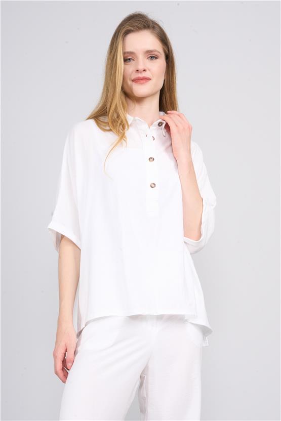 Çetinkaya Fithit 1500 Kadın Cupra Gömlek Pantolon İkili Takım Ekru