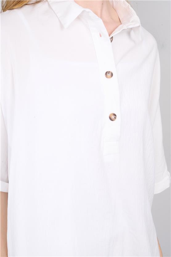 Çetinkaya Fithit 1500 Kadın Cupra Gömlek Pantolon İkili Takım Ekru