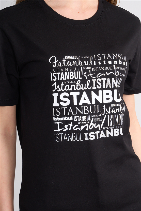 C.K Y26 3249 Fithit Byn B.Yk Regular Baskılı T-shirt Siyah
