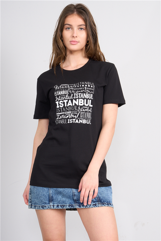 C.K Y26 3249 Fithit Byn B.Yk Regular Baskılı T-shirt Siyah