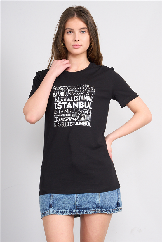 C.K Y26 3249 Fithit Byn B.Yk Regular Baskılı T-shirt Siyah