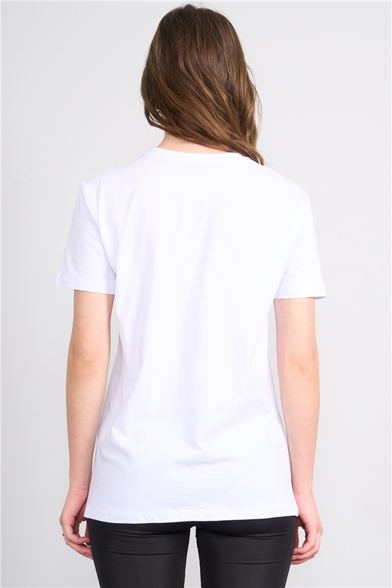 C.K Y26 3249 Fithit Byn B.Yk Regular Baskılı T-shirt Beyaz