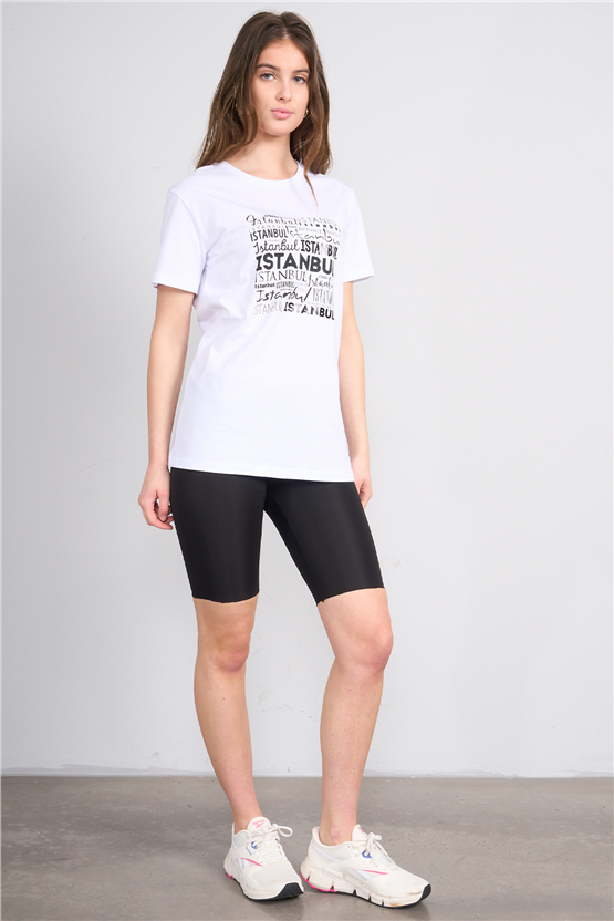 C.K Y26 3249 Fithit Byn B.Yk Regular Baskılı T-shirt Beyaz