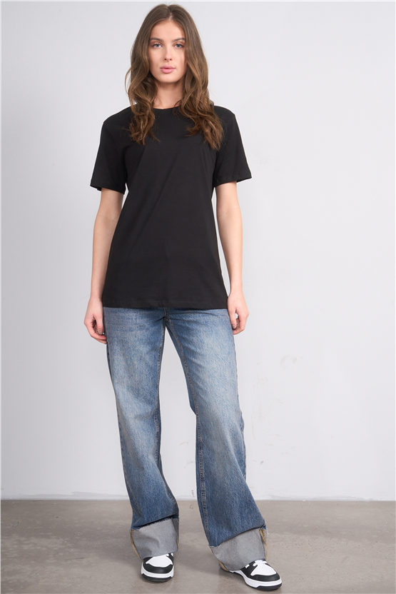 C.K Y26 3264 Fithit Byn B.Yk 30/1 Penye Basic Regular T-shirt Siyah