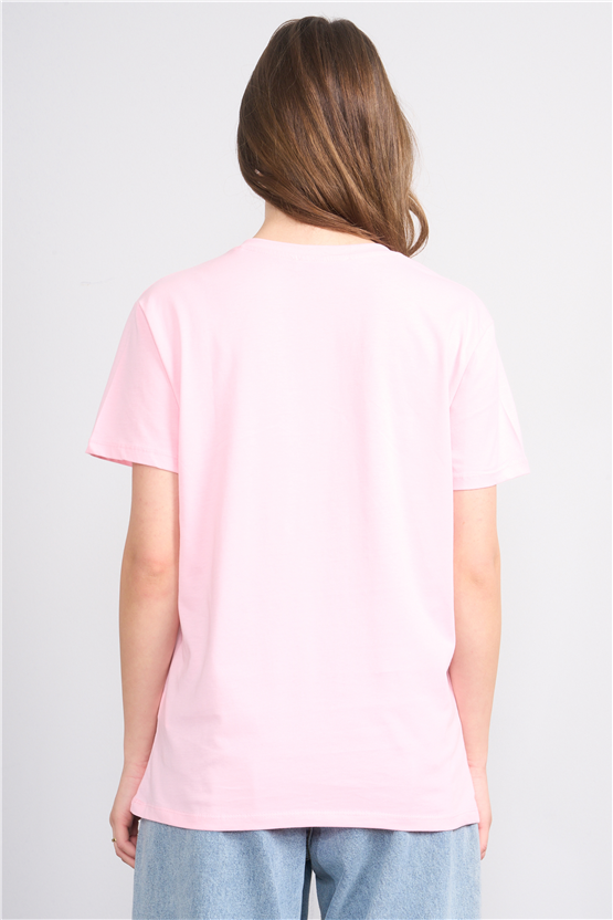 C.K Y26 3265 Fithit Byn V Yk. 30/1 Penye Basic Regular T-shirt A.Pembe