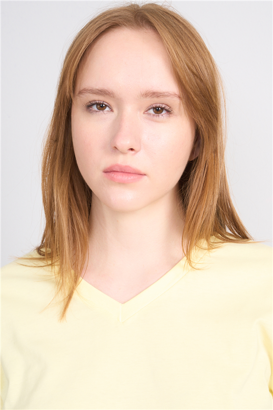 Çetinkaya Fithit 3265 Bayan V Yaka 30/1 Penye Regular Basic T-shirt Uçuk Sarı