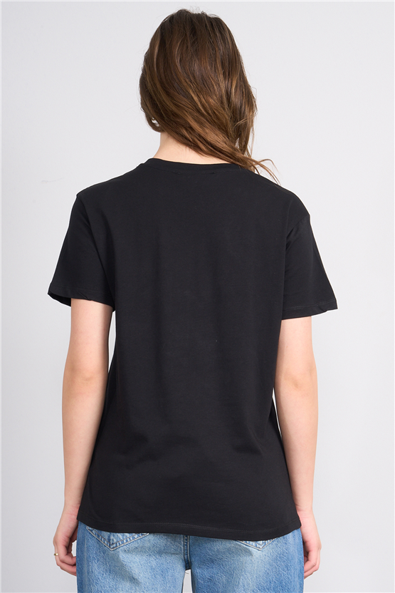 C.K Y26 3265 Fithit Byn V Yk. 30/1 Penye Basic Regular T-shirt Siyah