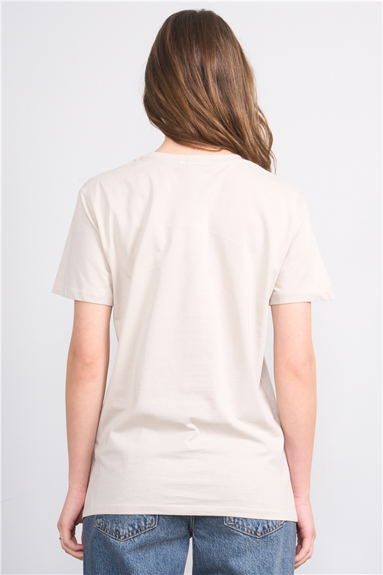 Çetinkaya Fithit 3265 Bayan V Yaka 30/1 Penye Regular Basic T-shirt Vizon