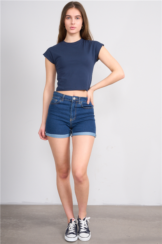 C.K Y26 3266 Fithit Byn B.Yk 30/1 Penye Crop T-shirt Siyah