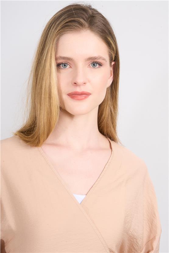 Çetinkaya Fithit 5159 Kadın Bodrum Bağcıklı Kimono Koyu Bej