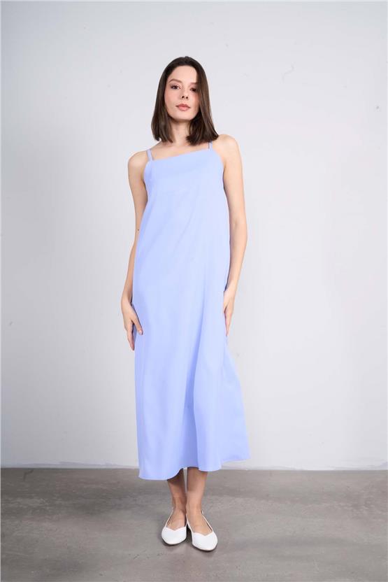 Çetinkaya Fithit 6345 Kadın Askılı Elbise Mavi