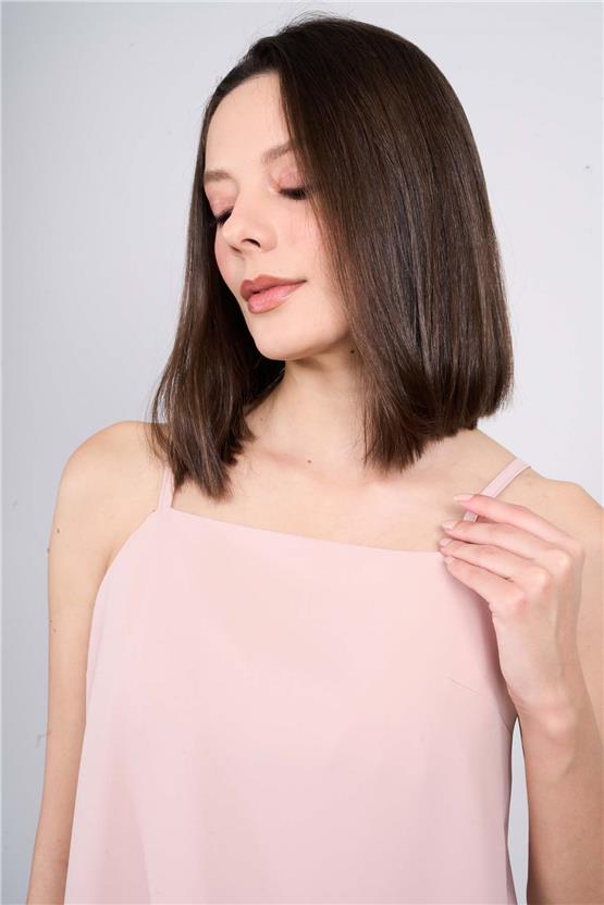 Çetinkaya Fithit 6345 Kadın Askılı Elbise Pudra