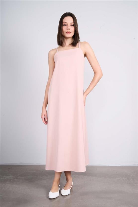 Çetinkaya Fithit 6345 Kadın Askılı Elbise Pudra