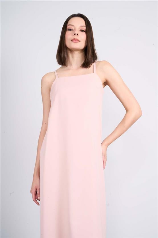 Çetinkaya Fithit 6345 Kadın Askılı Elbise Pudra