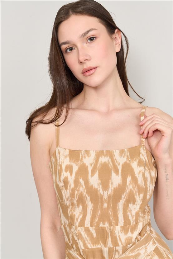 Çetinkaya Fithit 6409 Kadın Viskon Elbise Taba