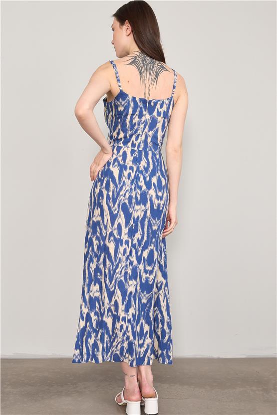 Çetinkaya Fithit 6409 Kadın Viskon Elbise Lacivert