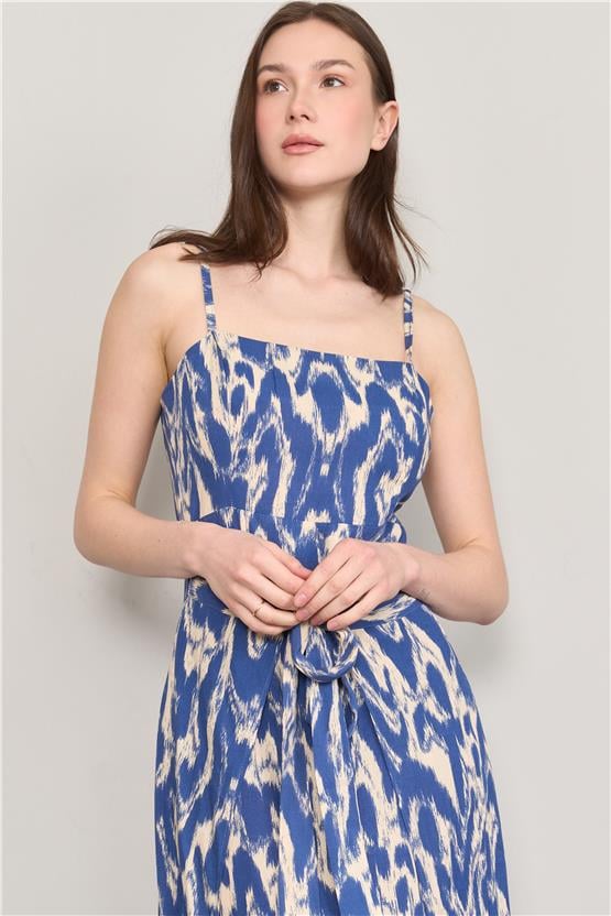 Çetinkaya Fithit 6409 Kadın Viskon Elbise Lacivert