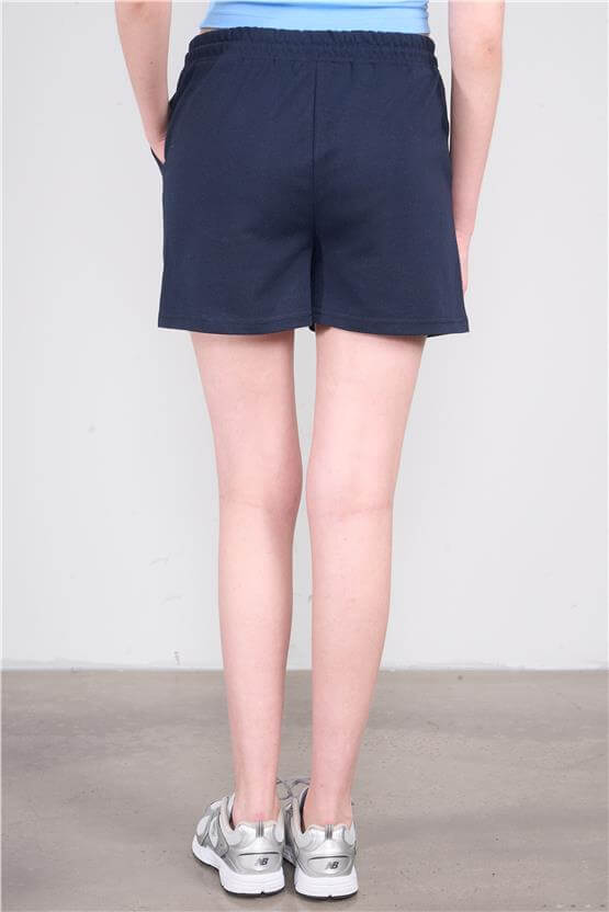 Çetinkaya Fithit 7049 Kadın Rejenere Beli Lastikli Şort Lacivert