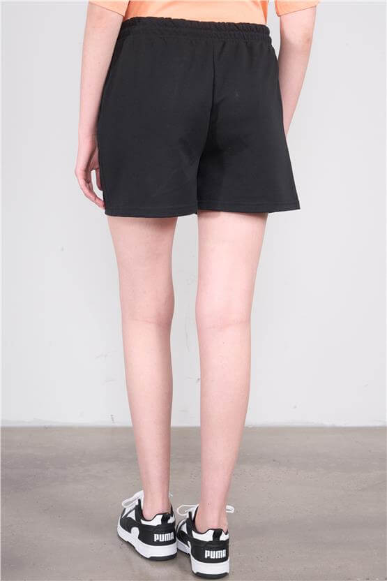 Çetinkaya Fithit 7049 Kadın Rejenere Beli Lastikli Şort Siyah