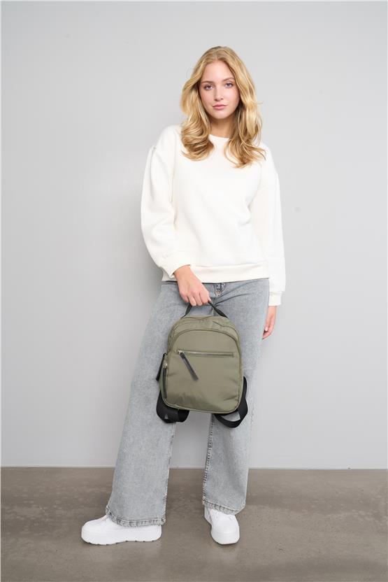 Çetinkaya Fithit 8128 Kadın Bisiklet Yaka 3 İplik Şardonlu Basic Sweatshirt Krem