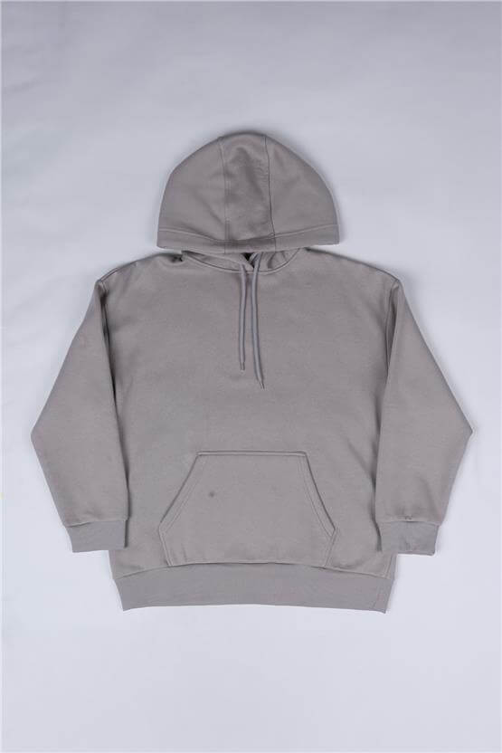 Çetinkaya Fithit 8156 Kadın Kapüşonlu 3 İplik Şardonlu Basic Sweatshirt Vizon