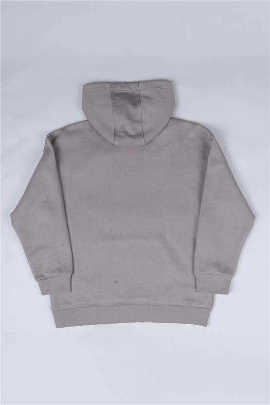 Çetinkaya Fithit 8156 Kadın Kapüşonlu 3 İplik Şardonlu Basic Sweatshirt Vizon