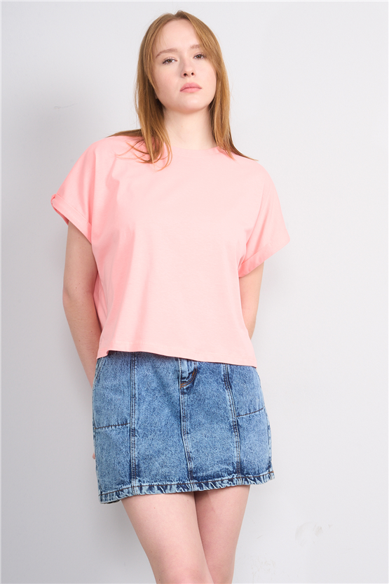 C.K Y26 8382 Fithit Byn B.Yk 30/1 Penye Oversıze T-shirt A.Somon