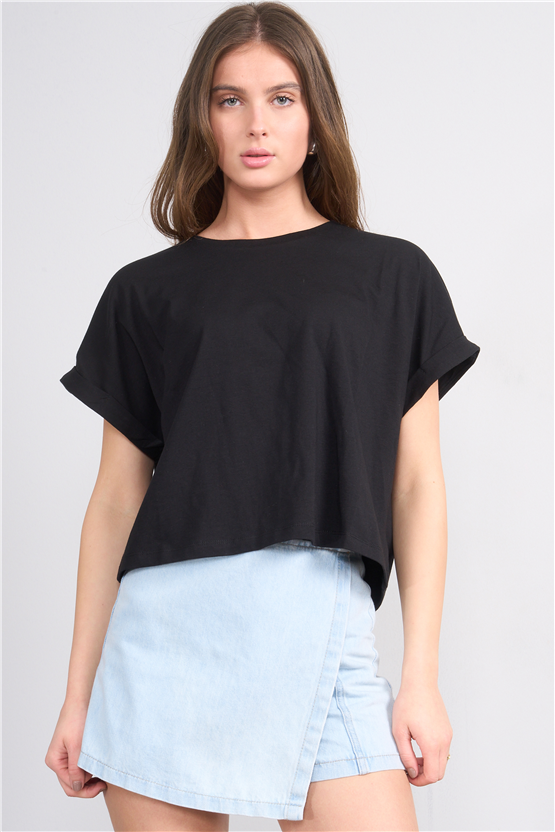 C.K Y26 8382 Fithit Byn B.Yk 30/1 Penye Oversıze T-shirt Siyah