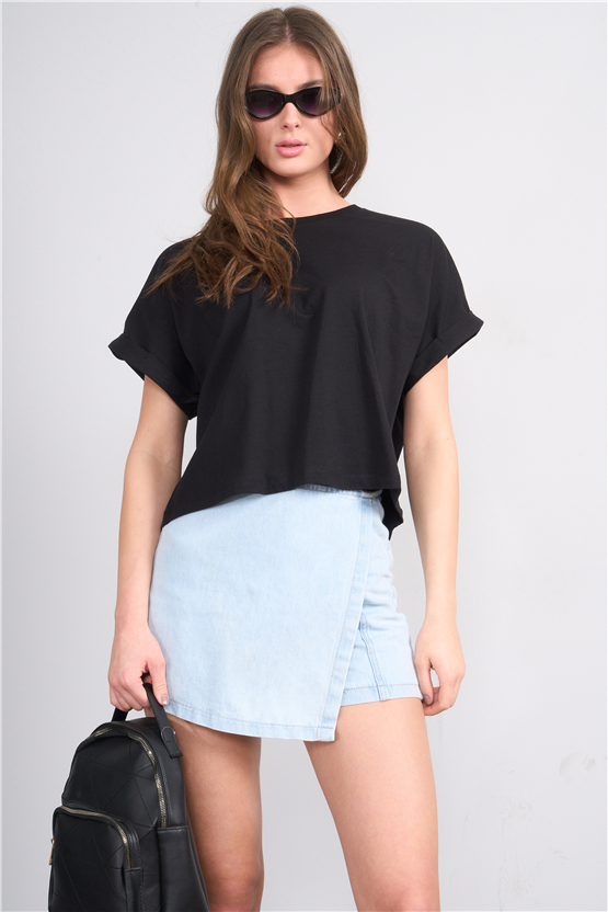 C.K Y26 8382 Fithit Byn B.Yk 30/1 Penye Oversıze T-shirt Siyah