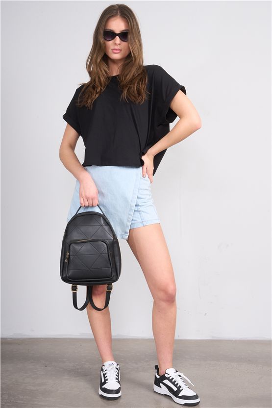 C.K Y26 8382 Fithit Byn B.Yk 30/1 Penye Oversıze T-shirt Siyah