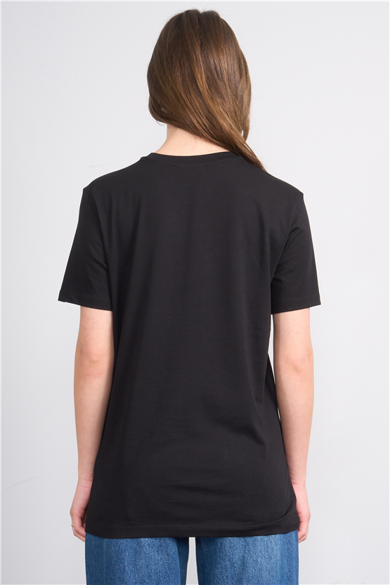 C.K Y26 8443 Fithit Byn B.Yk Regular Baskılı T-shirt Siyah