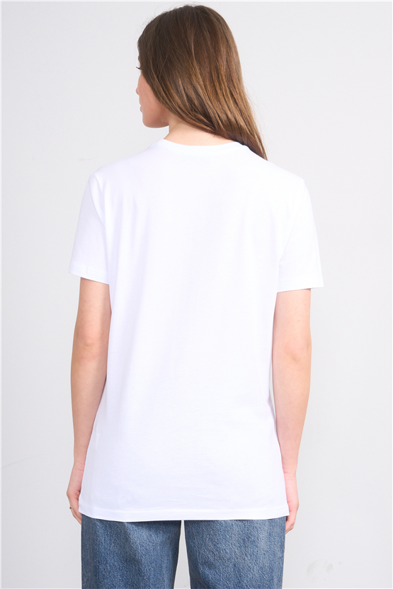 C.K Y26 8443 Fithit Byn B.Yk Regular Baskılı T-shirt Beyaz