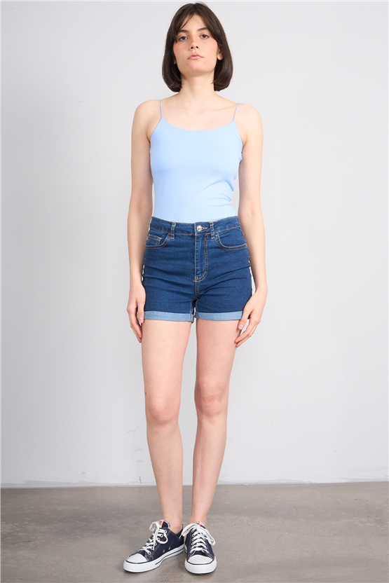 C.K Y26 8445 Fithit Byn Ip Askılı Penye Atlet Bebe Mavi