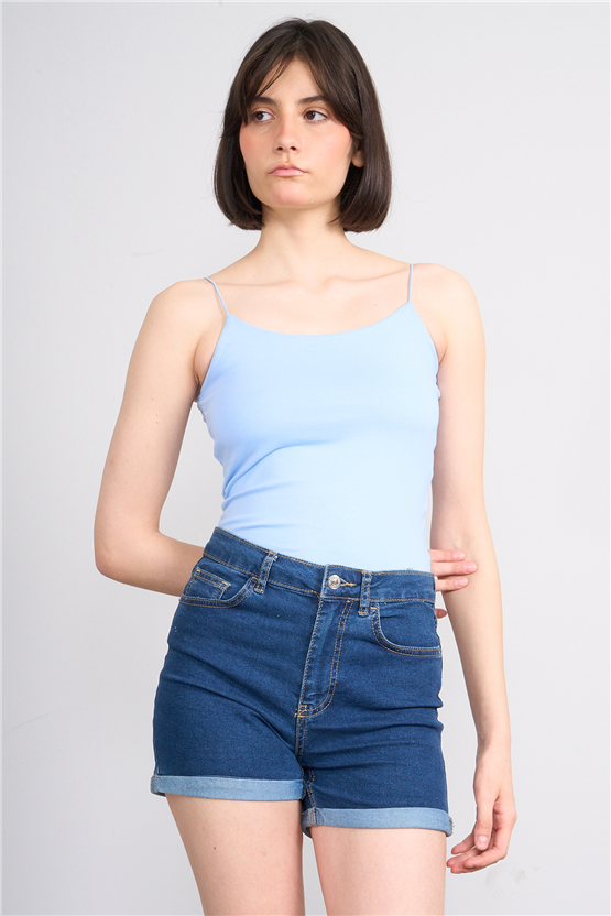 C.K Y26 8445 Fithit Byn Ip Askılı Penye Atlet Bebe Mavi