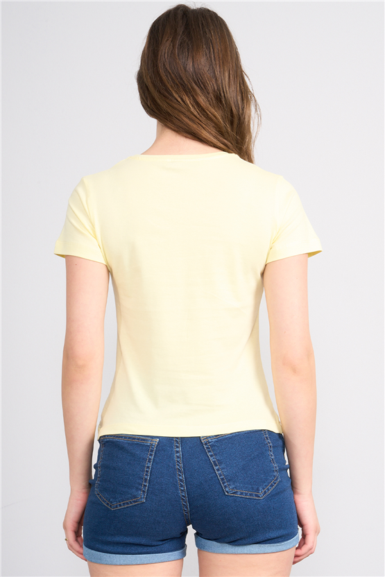 C.K Y26 8464 Fithit Byn U.Yk Penye Slimfıt T-shirt U.Sarı