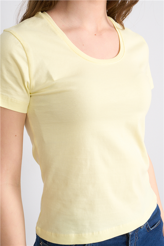 C.K Y26 8464 Fithit Byn U.Yk Penye Slimfıt T-shirt U.Sarı