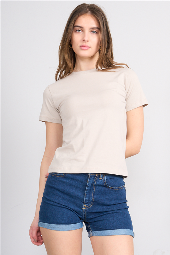 C.K Y26 8501 Fithit Byn B.Yk S.Fıt Penye T-shirt Vizon