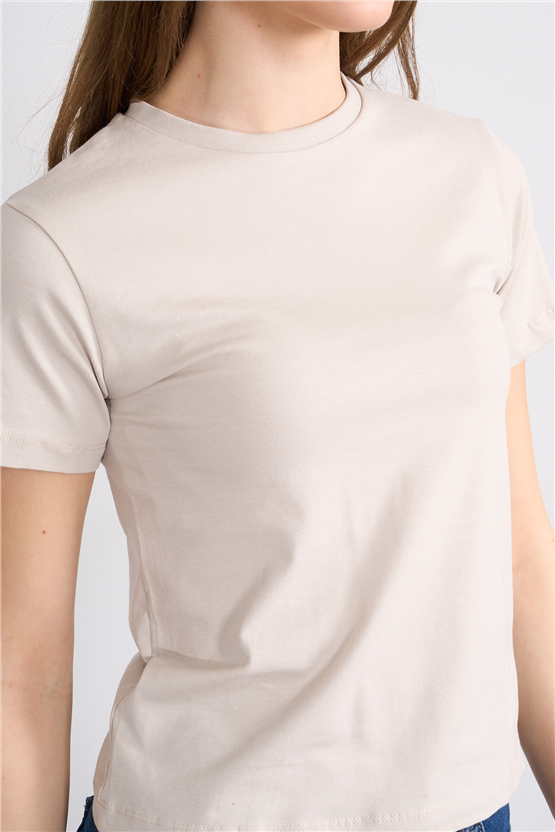C.K Y26 8501 Fithit Byn B.Yk S.Fıt Penye T-shirt Vizon
