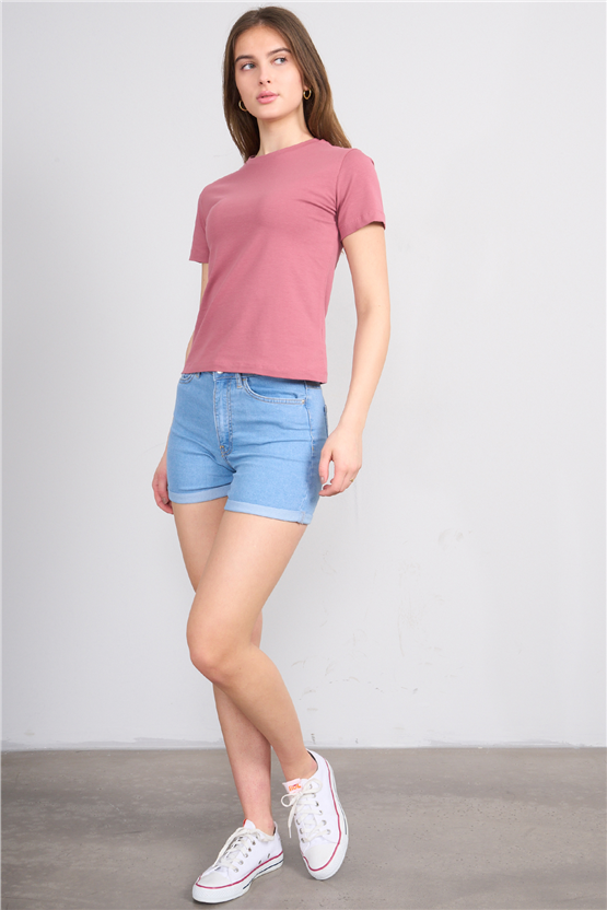 C.K Y26 8501 Fithit Byn B.Yk S.Fıt Penye T-shirt Gul Kurusu