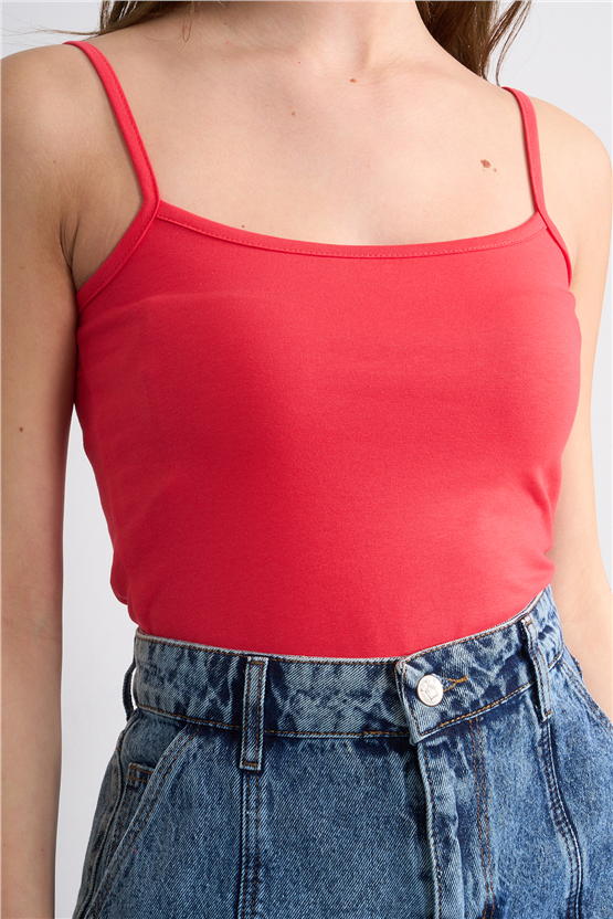 C.K Y26 8516 Fithit Byn Askılı Penye Atlet Nar Cıcegı