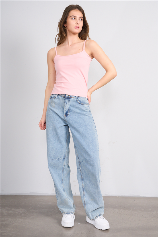 C.K Y26 8516 Fithit Byn Askılı Penye Atlet Pudra