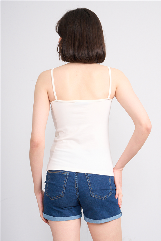 C.K Y26 8516 Fithit Byn Askılı Penye Atlet Krem