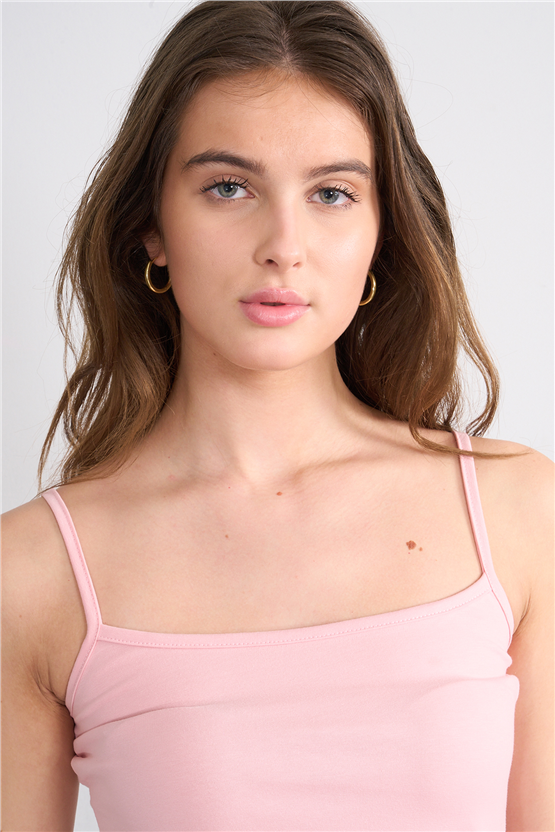 C.K Y26 8516 Fithit Byn Askılı Penye Atlet Pudra