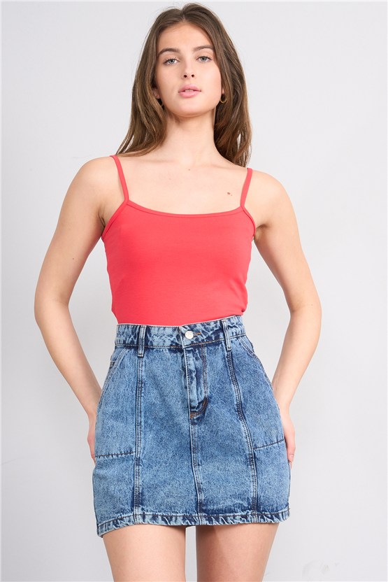 C.K Y26 8516 Fithit Byn Askılı Penye Atlet Nar Cıcegı