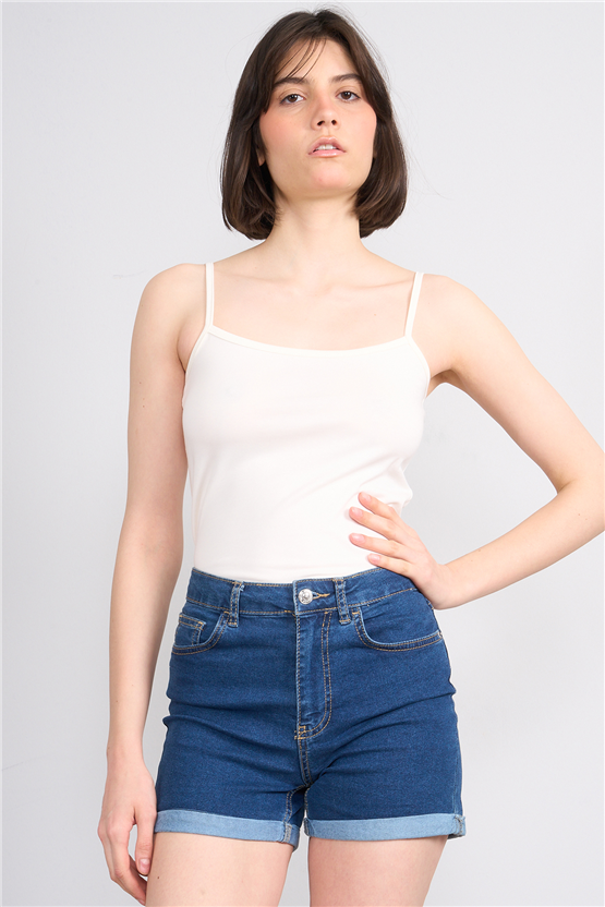 C.K Y26 8516 Fithit Byn Askılı Penye Atlet Krem