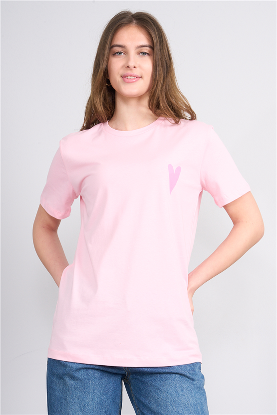 C.K Y26 8785 Fithit Byn B.Yk Regular Baskılı T-shirt A.Pembe