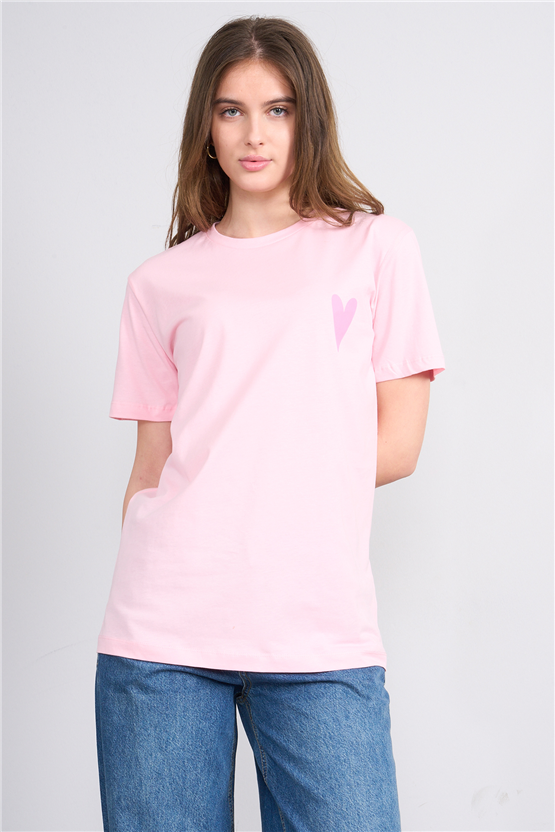 C.K Y26 8785 Fithit Byn B.Yk Regular Baskılı T-shirt A.Pembe