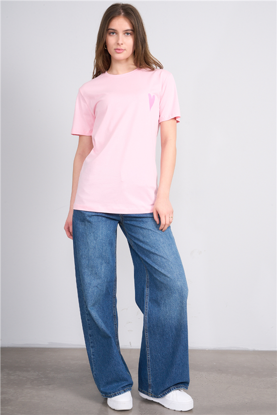 C.K Y26 8785 Fithit Byn B.Yk Regular Baskılı T-shirt A.Pembe