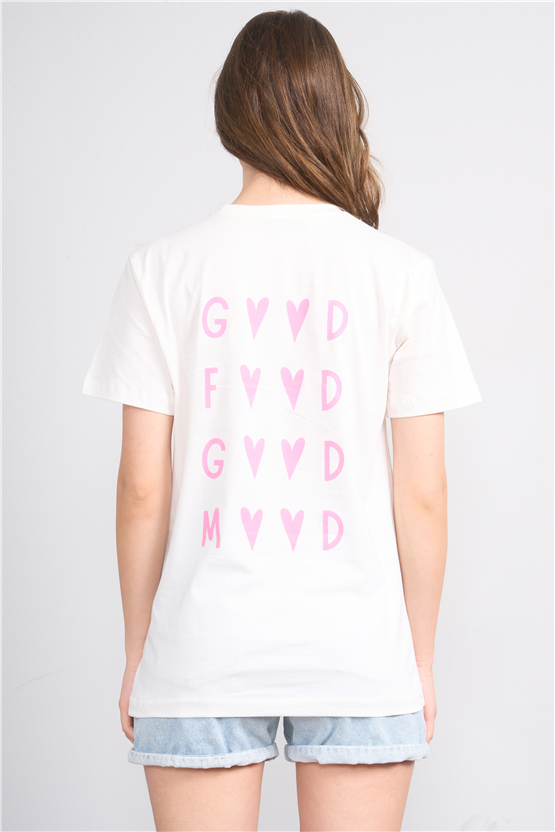 C.K Y26 8785 Fithit Byn B.Yk Regular Baskılı T-shirt Krem