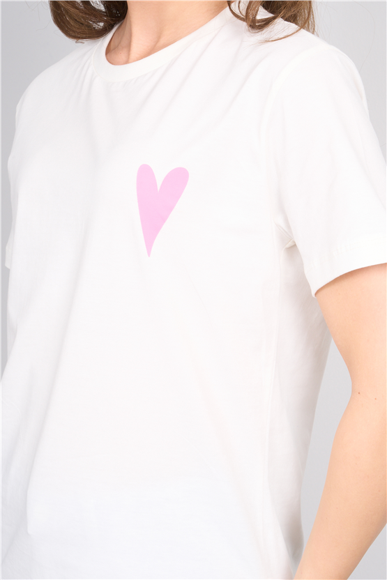 C.K Y26 8785 Fithit Byn B.Yk Regular Baskılı T-shirt Krem